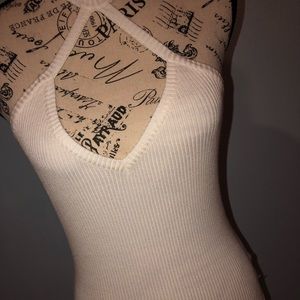 White ribbed fashion Nova bodysuit